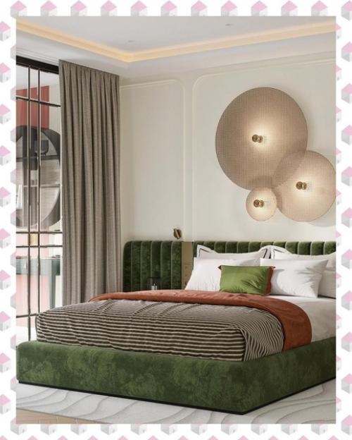 Интерьер спальни с балконом. 04