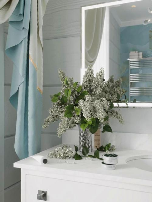 Лёгкость, естественность и деликатная эстетика - всё это соединилось в этом уютном проекте душевой. 07