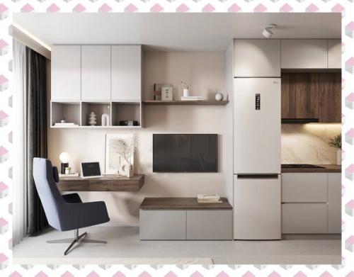 Лаконичный монохромный интерьер квартиры.