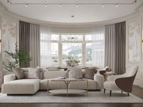 Кухня - гостиная в классическом стиле. 01