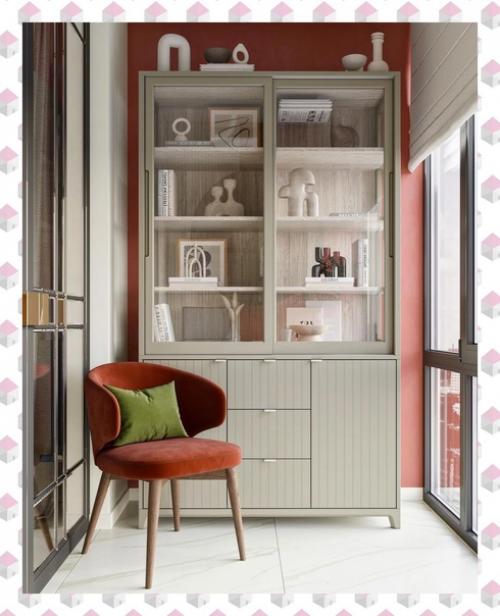 Интерьер спальни с балконом. 01