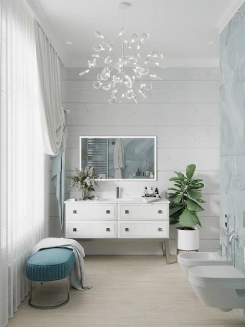 Лёгкость, естественность и деликатная эстетика - всё это соединилось в этом уютном проекте душевой. 06