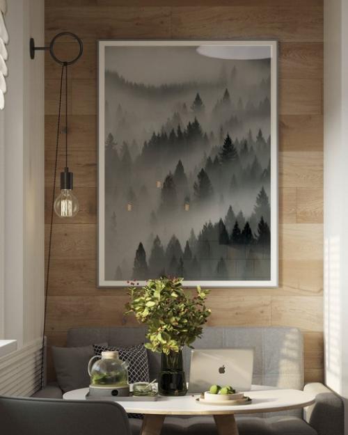 Кухня, выполненная в современном скандинавском стиле, представляет собой пространство с минималистичным дизайном и функциональной мебелью. 08