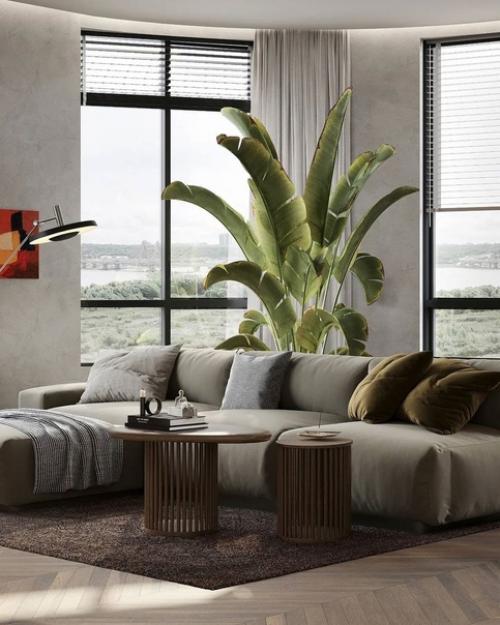 Одним из интересных вариантов для создания стиля минимализма является использование серо-зеленых оттенков. 03