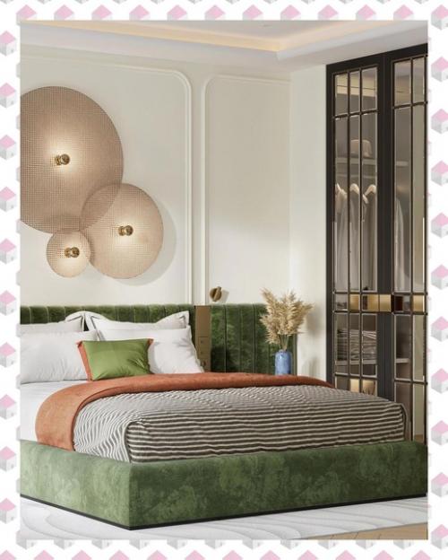 Интерьер спальни с балконом. 02