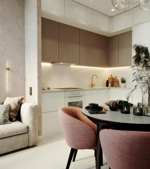 Интерьер этой однокомнатной квартиры - пример того, как даже небольшое пространство может звучать мягко, стильно и по-настоящему изысканно. 04