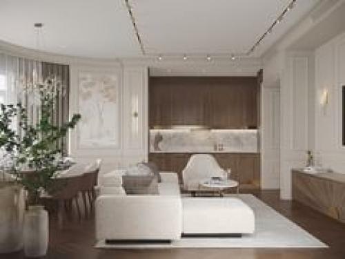 Кухня - гостиная в классическом стиле. 02