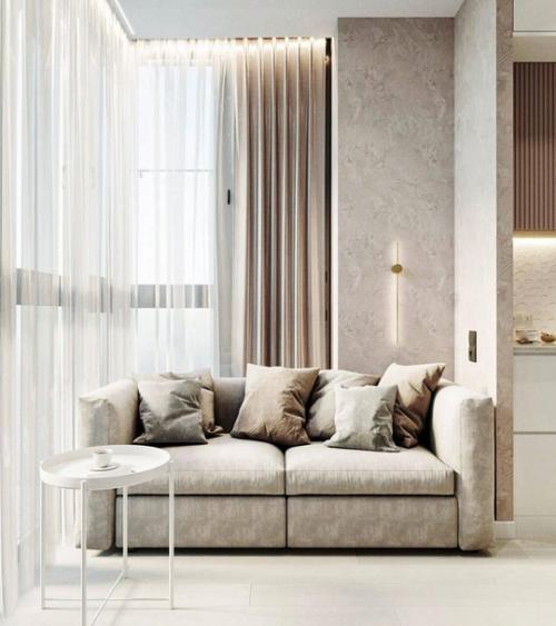 Интерьер этой однокомнатной квартиры - пример того, как даже небольшое пространство может звучать мягко, стильно и по-настоящему изысканно. 05