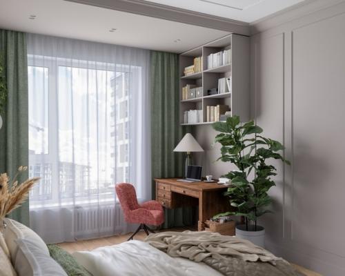 Спальня в однокомнатной квартире.