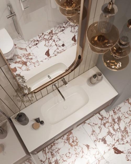 Нежный светлый интерьер ванной комнаты - пространство, где начинается день и где приятно завершать его в тишине и покое. 03