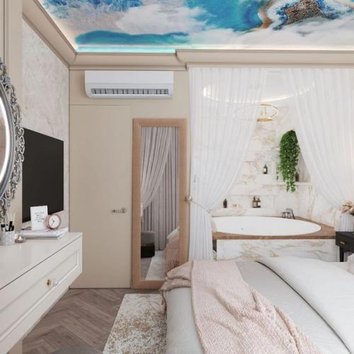 Однокомнатная квартира с ванной в спальне. 06