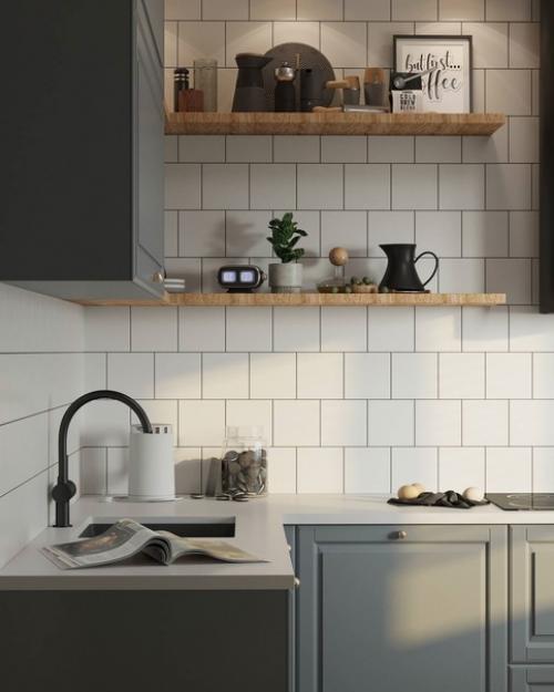 Кухня, выполненная в современном скандинавском стиле, представляет собой пространство с минималистичным дизайном и функциональной мебелью. 03