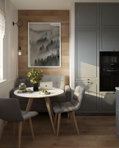 Кухня, выполненная в современном скандинавском стиле, представляет собой пространство с минималистичным дизайном и функциональной мебелью. 06