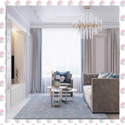 Нежная кухня - гостиная, площадью - 35 кв. 05