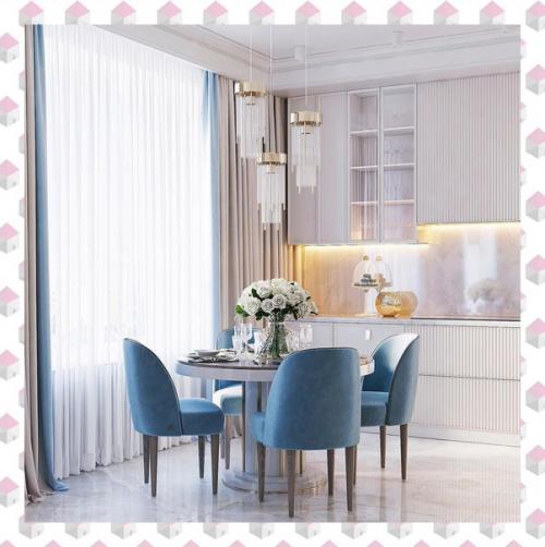 Нежная кухня - гостиная, площадью - 35 кв. 02