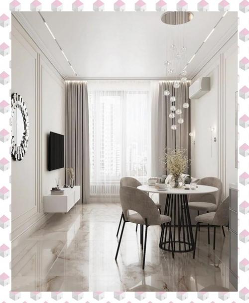 Любимый в наших широтах бежевый цвет и его оттенки, молдинги и много света и воздуха. 07