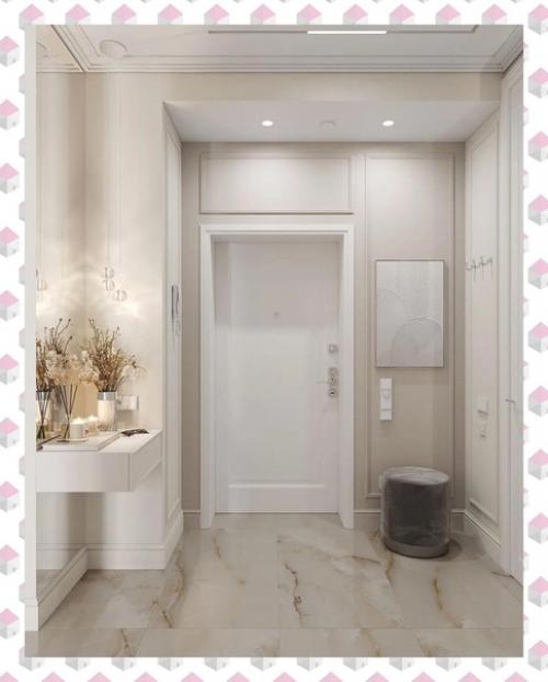 Любимый в наших широтах бежевый цвет и его оттенки, молдинги и много света и воздуха. 06