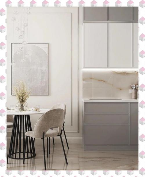 Любимый в наших широтах бежевый цвет и его оттенки, молдинги и много света и воздуха. 08