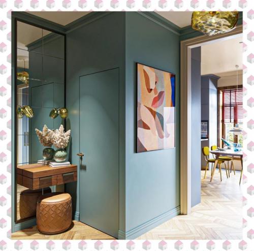 Сочная прихожая.  Очень красиво, особенно цвет и фактура дерева. 01