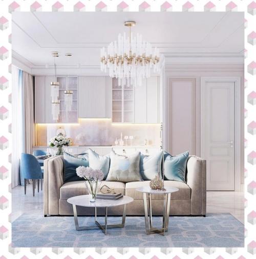 Нежная кухня - гостиная, площадью - 35 кв. 03