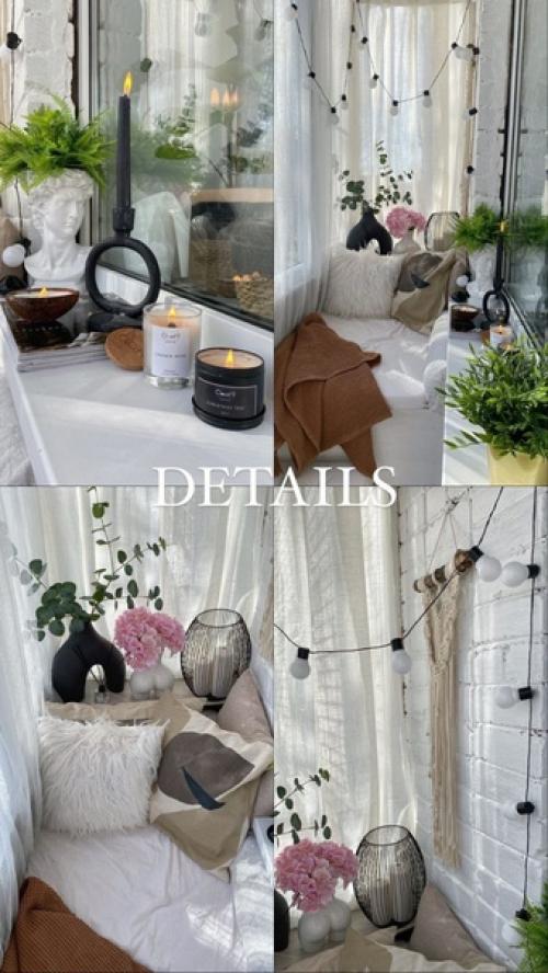 Уютный балкон. Он не утеплён, но это не мешает скоротать весенний или летний вечерок. 03