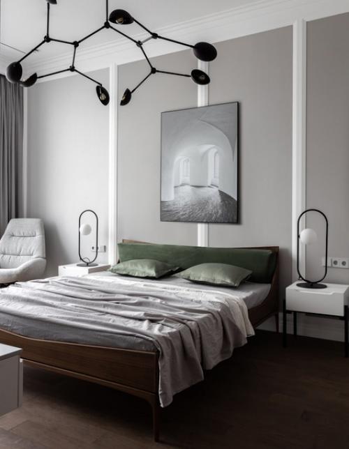 Современная евродвушка с зелеными акцентами. 05