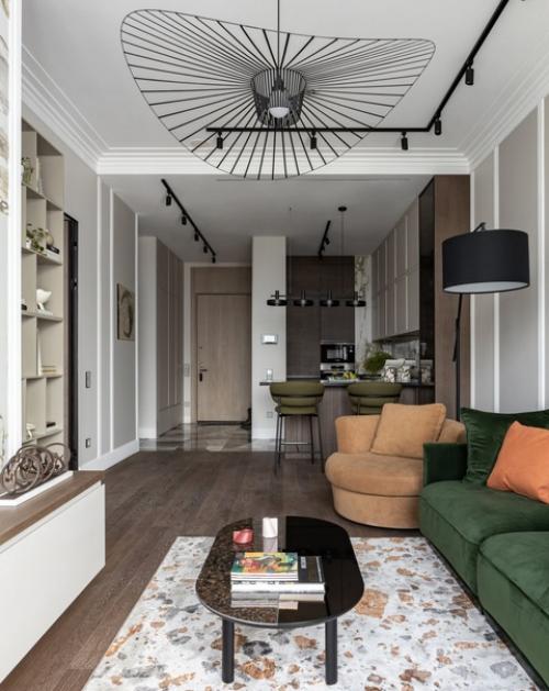 Современная евродвушка с зелеными акцентами. 04