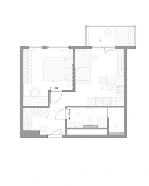 Квартира, общей площадью - 40 кв. 09