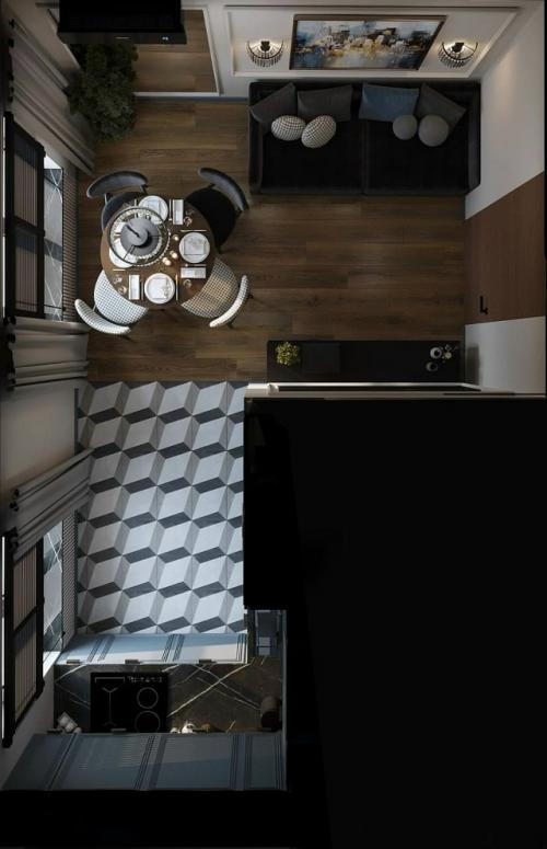 Проект кухни - гостиной 14 кв. 04