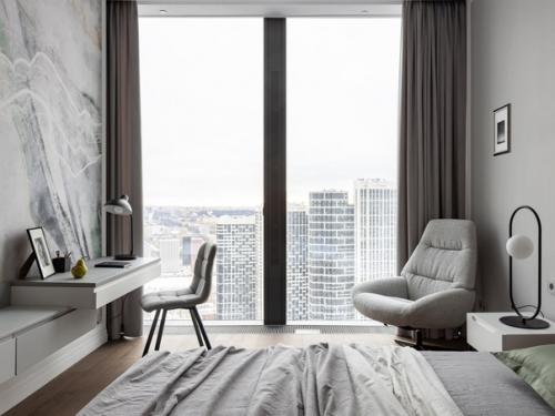 Современная евродвушка с зелеными акцентами. 06