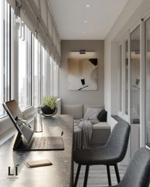 Лоджия - уютный уголок, который станет местом не только для отдыха, но и для работы. 02