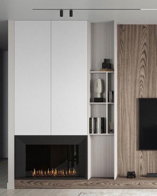 Интерьер гостиной с синим акцентом. 05