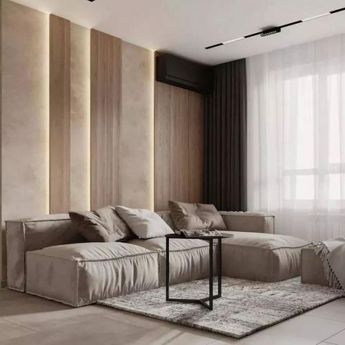 Лаконичный дизайн, четкие линии и большое внимание к фактуре - все это характерно дизайну этой кухни - гостиной. 02