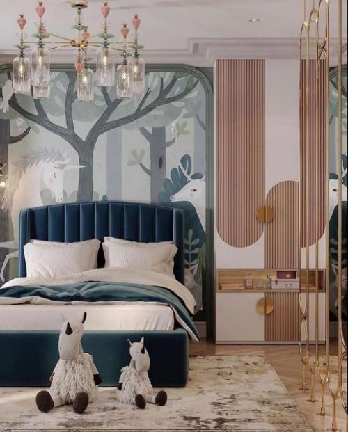 Сложный и с большим количеством различных деталей дизайн - проект детской. 04