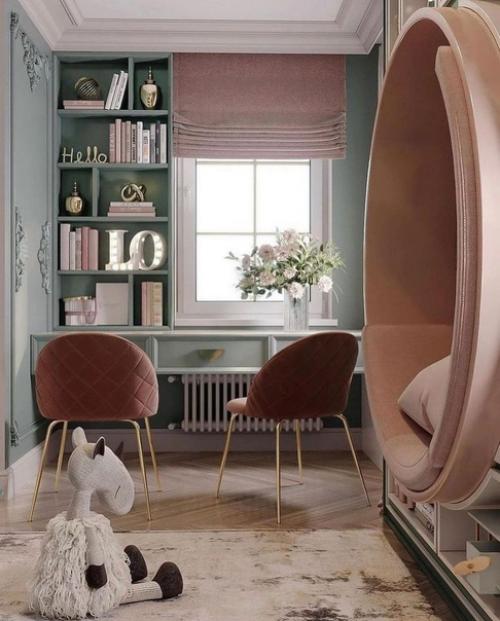 Сложный и с большим количеством различных деталей дизайн - проект детской. 02