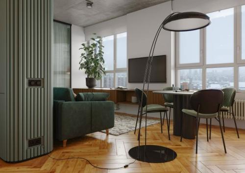 Эклектичный интерьер квартиры площадью 71 кв.  