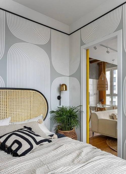 Светлая квартира с акцентными обоями - это пространство, наполненное воздухом, светом и ощущением спокойствия. 04