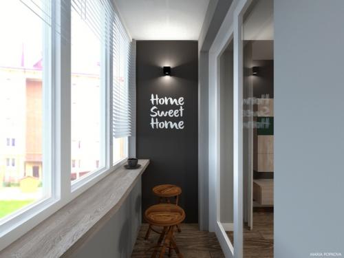 Гостиная с лоджией в квартире для холостяка. 04