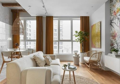 Светлая квартира с акцентными обоями - это пространство, наполненное воздухом, светом и ощущением спокойствия. 02