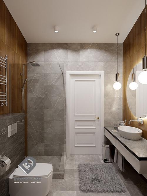 Ванная в проекте таунхауса в ЖК Каскад Парк г. Подольск. 02