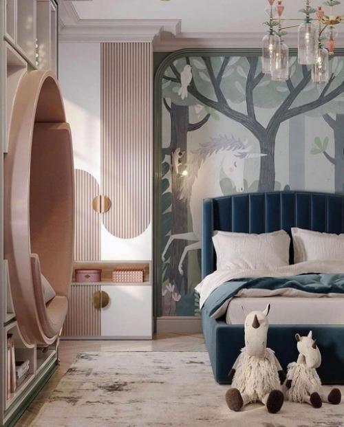 Сложный и с большим количеством различных деталей дизайн - проект детской. 03