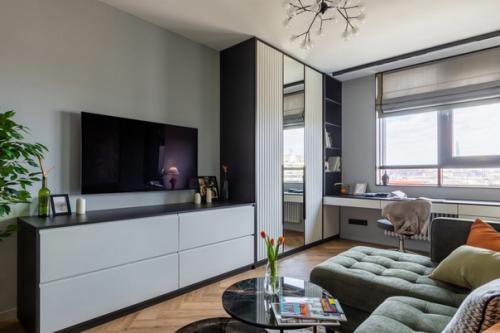 Уютная двушка в зеленых тонах для юной девушки. 01