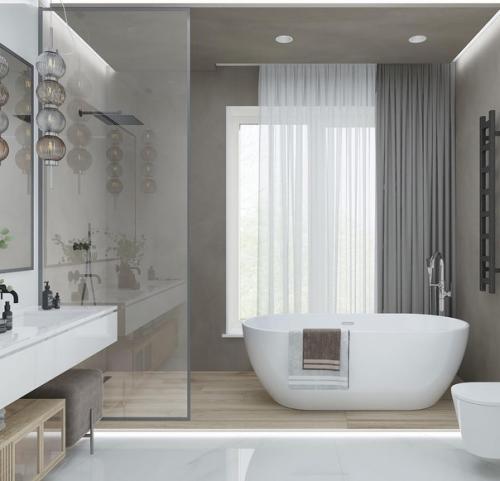 Уютный дизайн санузла в стиле минимализма. 02