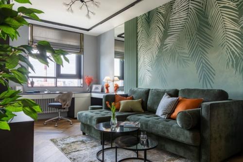 Уютная двушка в зеленых тонах для юной девушки.