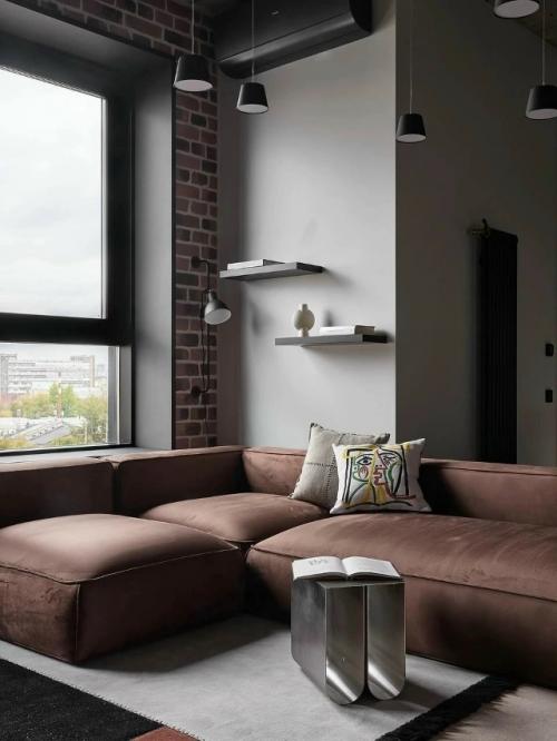 Этот интерьер - прекрасный пример того, как можно соединить брутальность индустриального стиля с ощущением домашнего тепла и уюта. 01