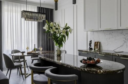 Минимум лишнего, только комфорт и роскошь - это основные принципы планировки помещения в стиле Неоклассики. 02