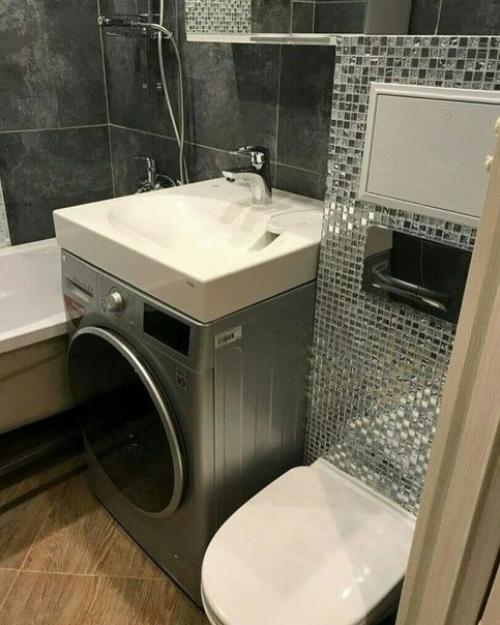 Разнообразные идеи размещения стиральной машины. 03