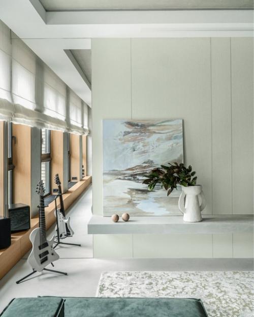 Сдержанная цветовая гамма, минимум мебели и максимум тактильных впечатлений от соприкосновения с натуральным деревом, стеклом, металлом. 01