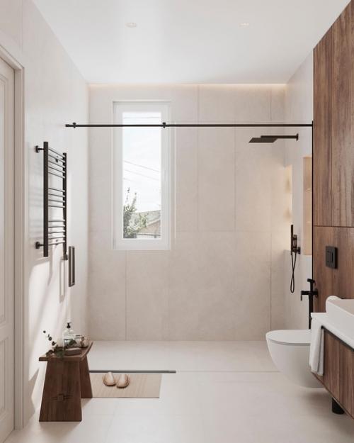 Ванная комната в загородном доме. 01