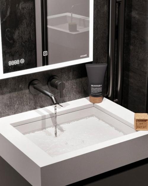 Чёрный цвет в ванной комнате. 02